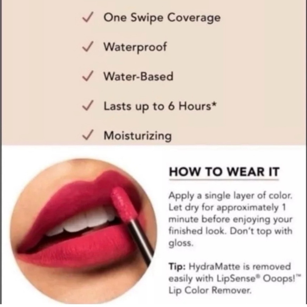 LipSense MINI Gloss: Vixen Hydramatte, New and Sealed - Picture 3 of 3